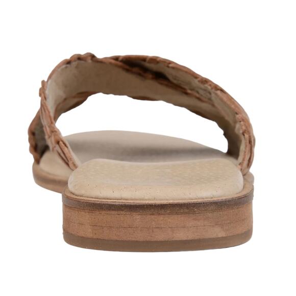 Journee Women's Bryson Leather Slide Sandals Brown Size 6 - Picture 2 of 4